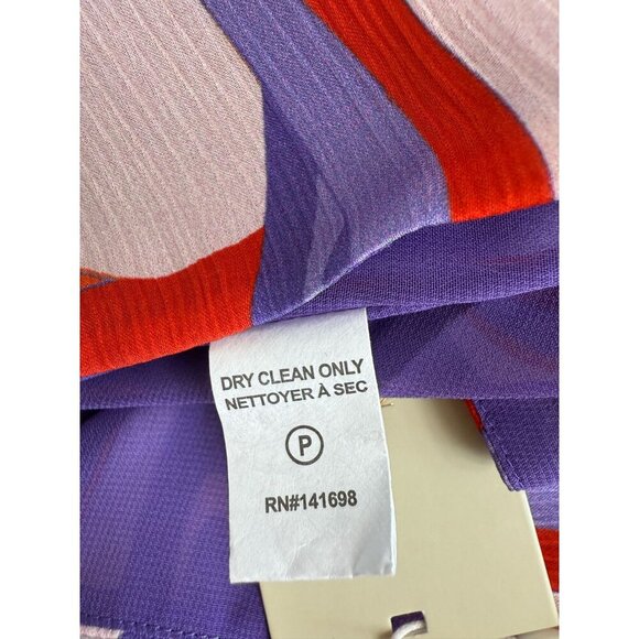 NWT Ramy Brook Deidra Women's Swirl-Print Cropped Top Retro‎ Purple/Red Sz Multi - Picture 11 of 11